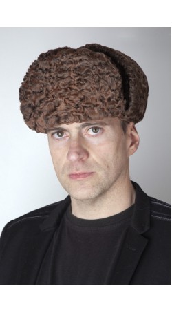 Colbacco stile russo uomo in agnello persiano karakul marrone